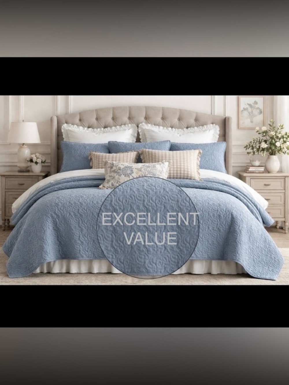 Home Collection All Season Floral Coverlet Quilt Set with Shams NWT FIRM